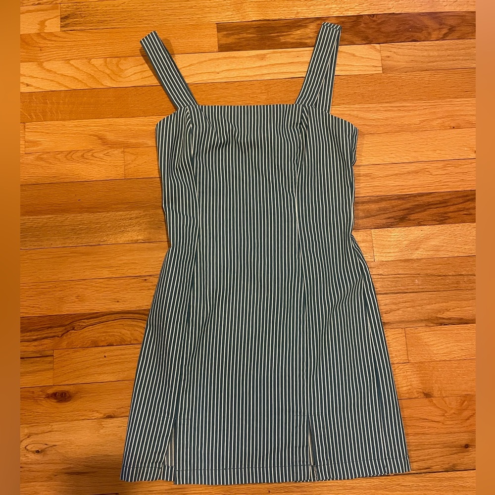 Teal and White Stripped Dress